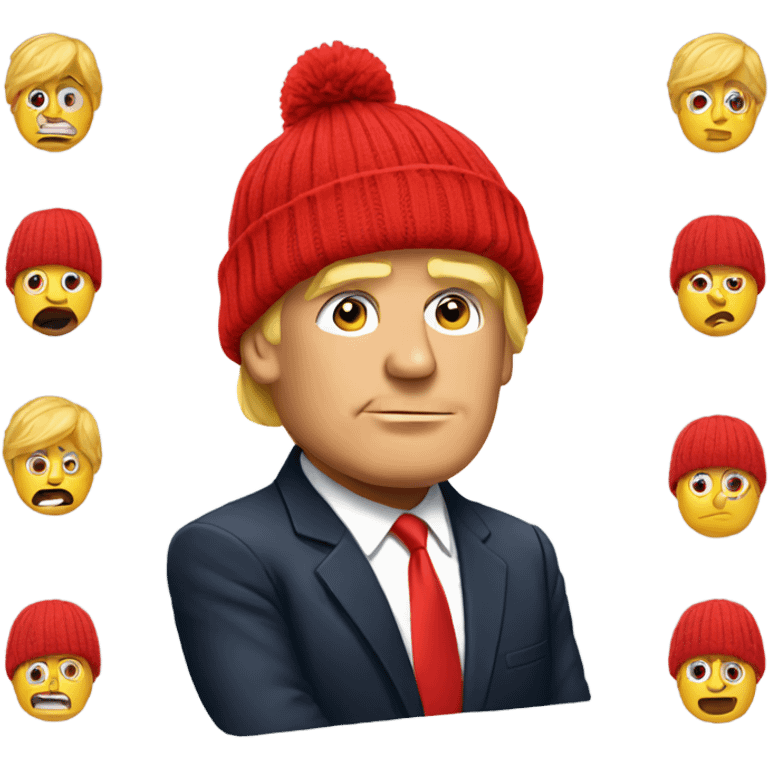 Trump wearing a beanie emoji