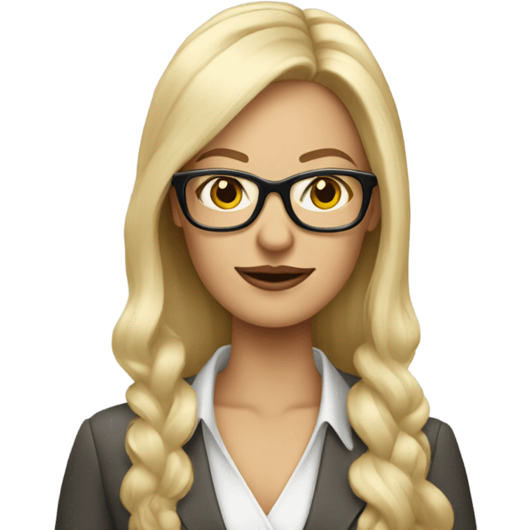 Elegant Blonde woman wearing glasses on cell phone emoji