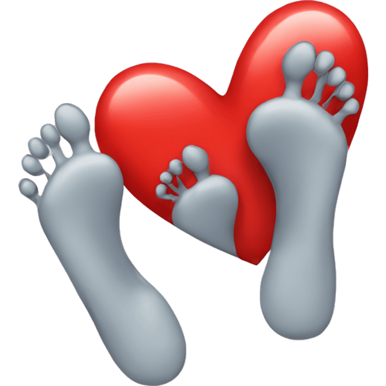 Love heart with feet emoji