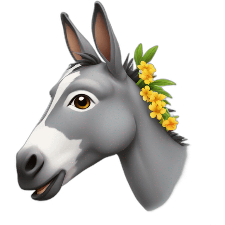 donkey with flower in mouth emoji