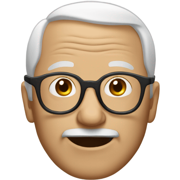 Old man glasses balding less white hair emoji