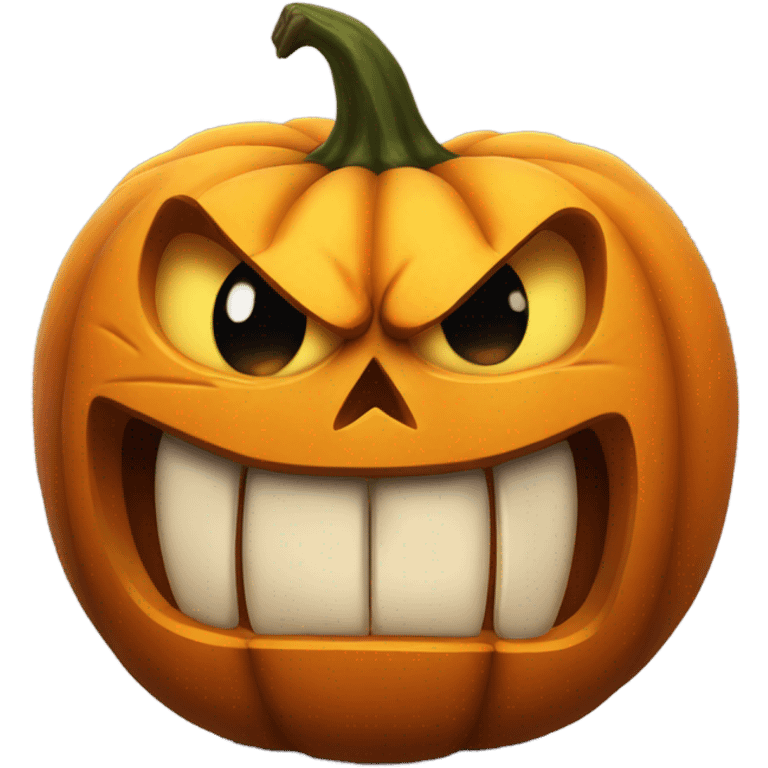 Angry pumpkin emoji