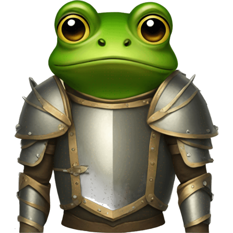 A frog with armor emoji