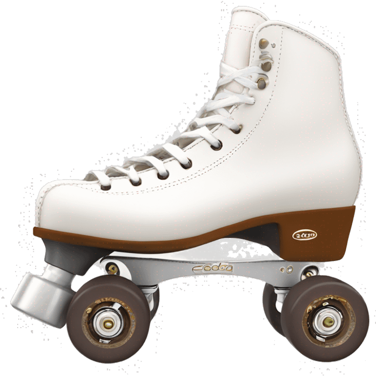 White artistic rollerskates from edea flamenco with brown toestop emoji