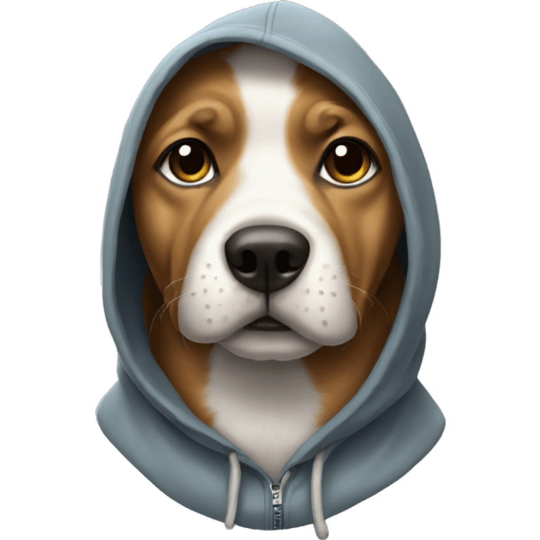 Dog wearing a hoodie emoji