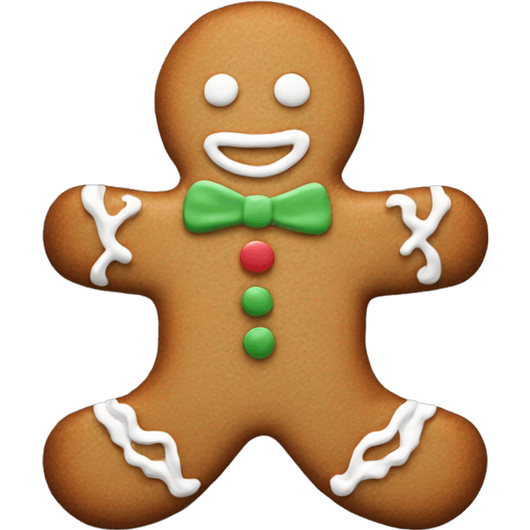 Gingerbread man cookie white icing emoji