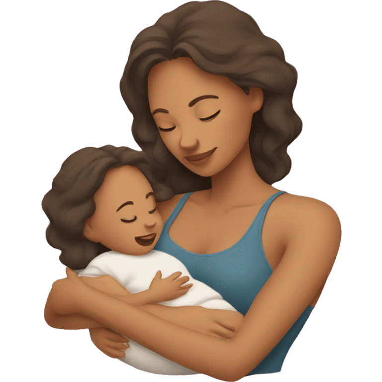 Mom and baby cuddling emoji