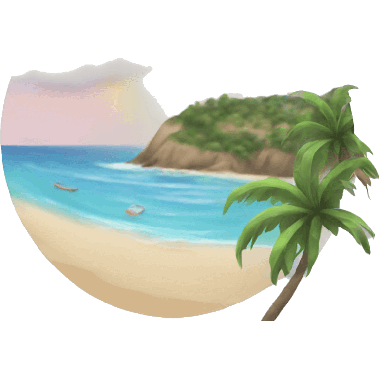 drawing of a beach emoji