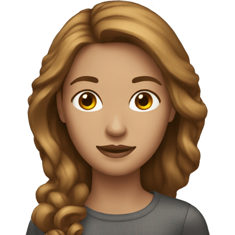 classic woman emoji with light medium skin and brown hair emoji