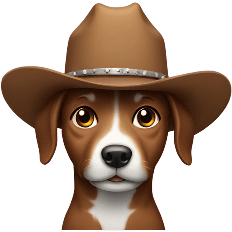 Dog wearing a cowboy hat emoji