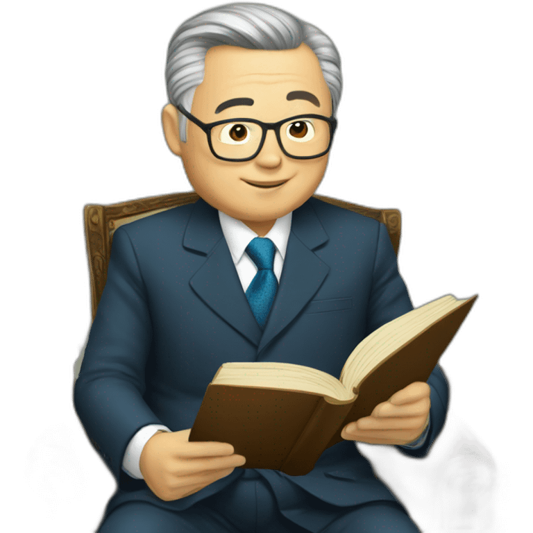 president of Kazakhstan reading book emoji