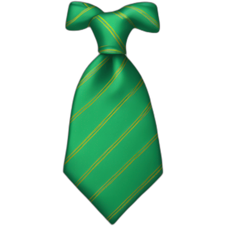 Green tie with grey and yellow lines emoji