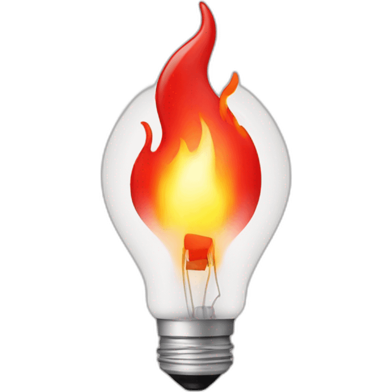 red bulb with flames emoji