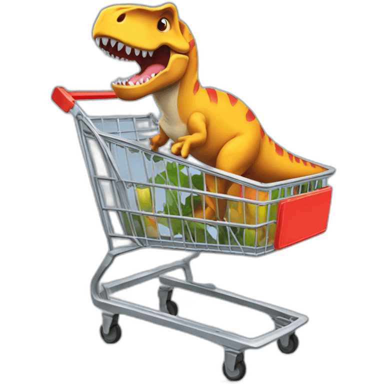 t-rex in a shopping cart  emoji