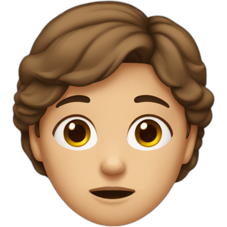 crying brown hair woman emoji