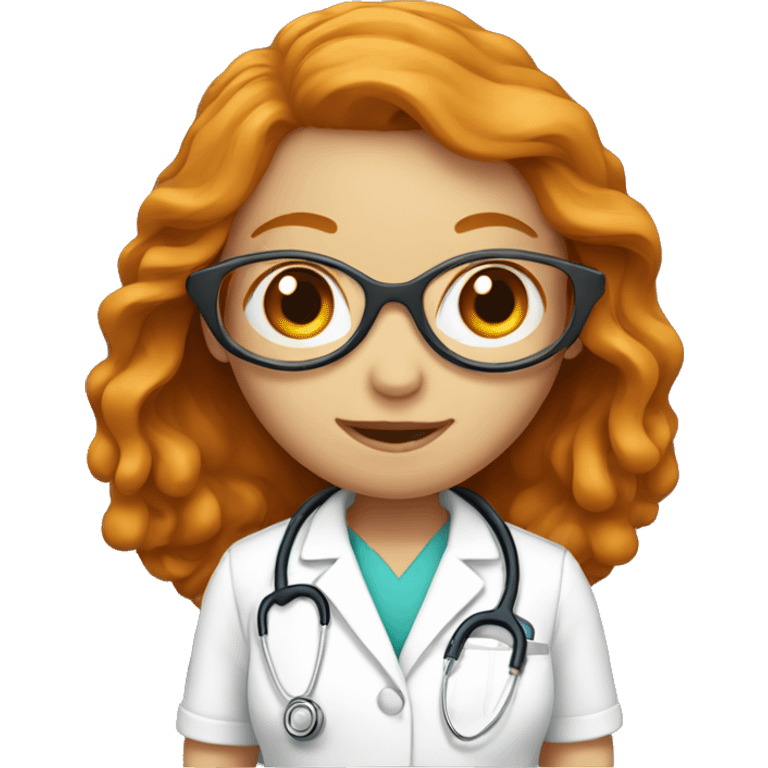 Ginger woman with stethoscope emoji