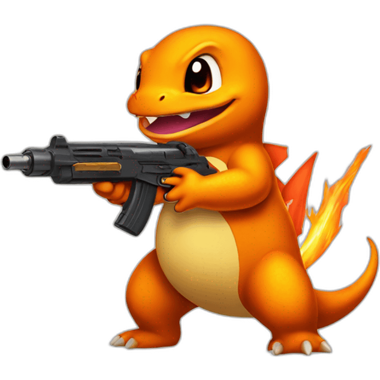 Charmander with a gun  emoji