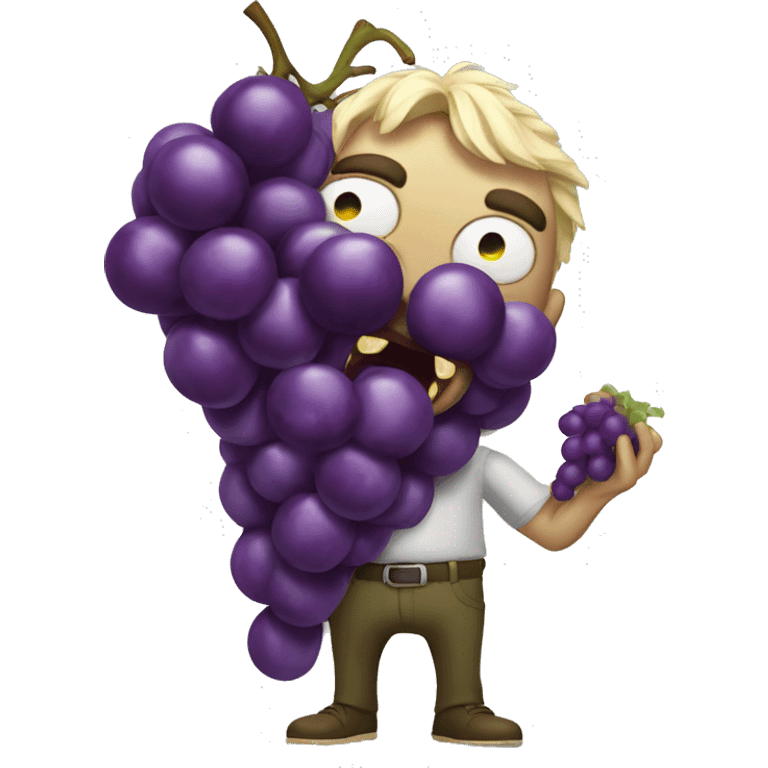 a zomie eating a big fat juicy grape emoji