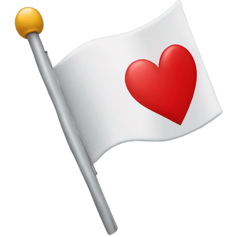 A flag but with just a red heart as a mast  emoji