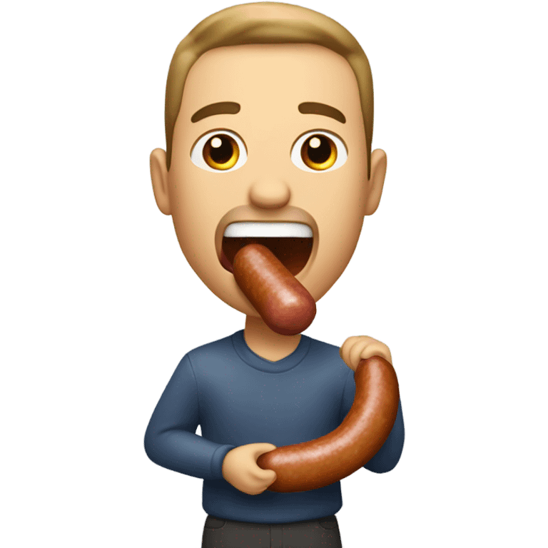 man eatinga sausage emoji