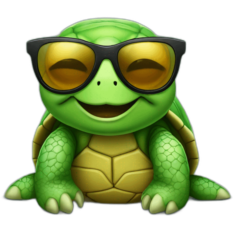 sad turtle with a sunglasses emoji