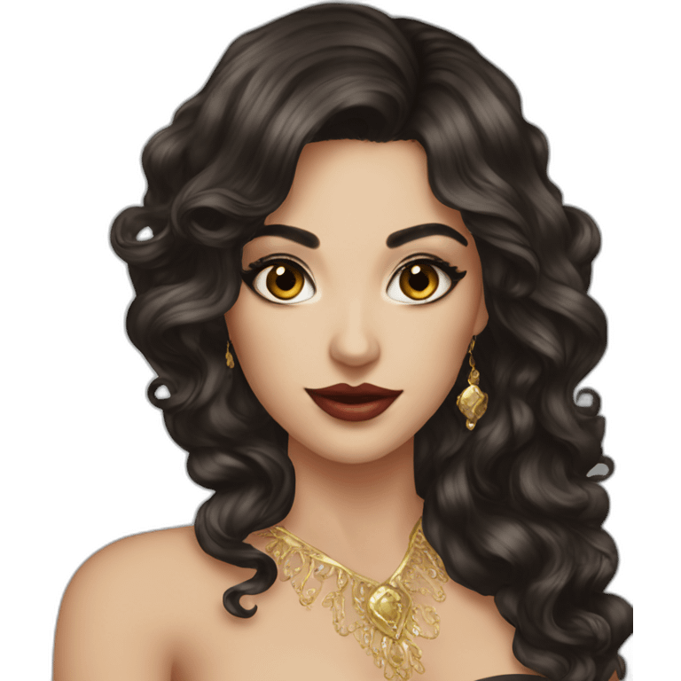 Masquerade beautiful brunette emoji