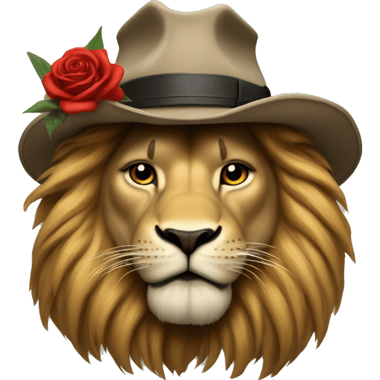 Lion with hat like smash guns and roses  emoji