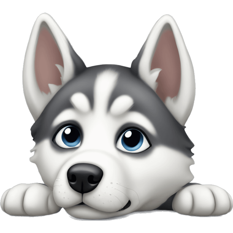 Husky puppy laying emoji