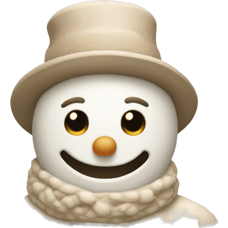 Beige asthetic snowman emoji