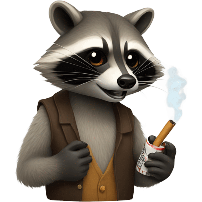 raccoon with cigarette  emoji