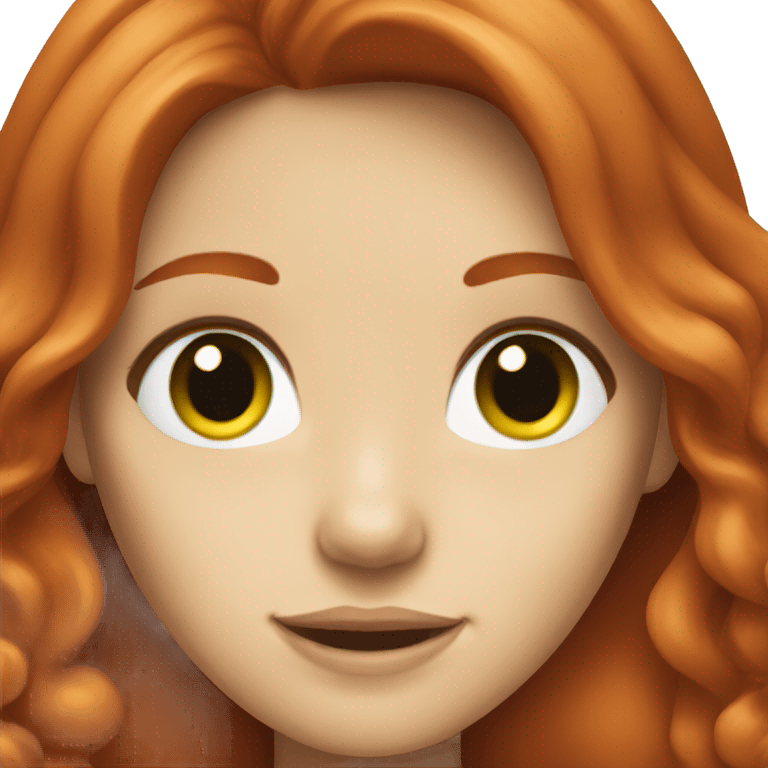 Redhead with long hair and green eyes emoji