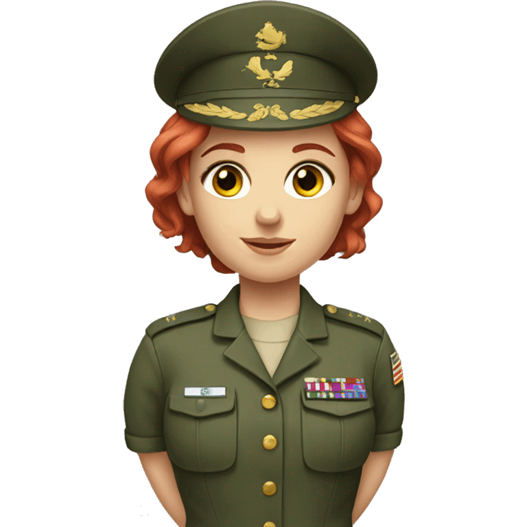 red haired girl in UA military uniform  emoji