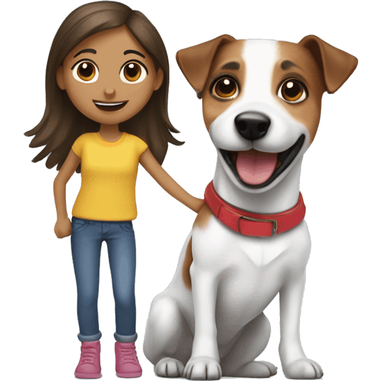 Jack russel with girl emoji