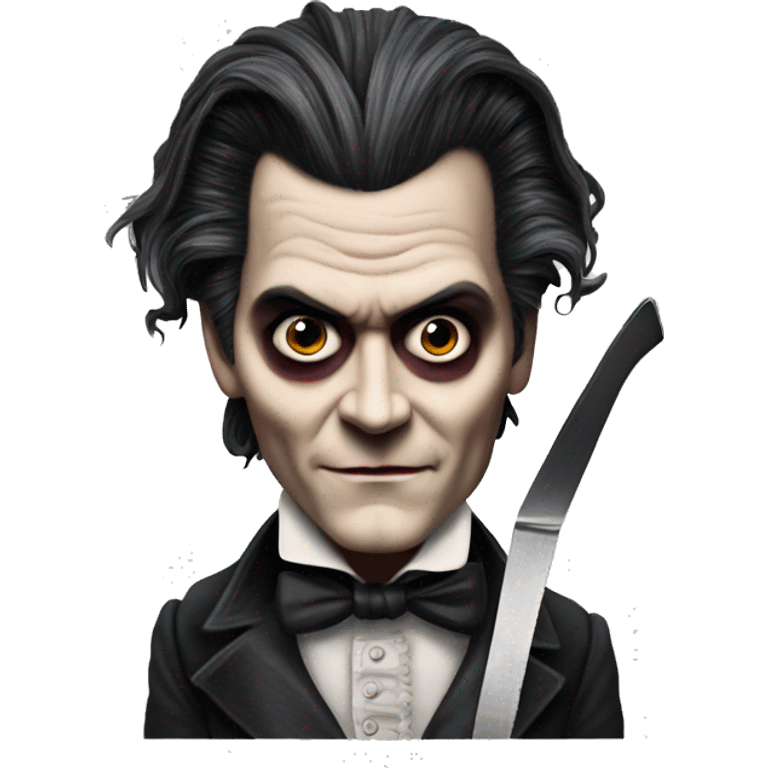 photorealistic Sweeney todd by Johnny Depp emoji