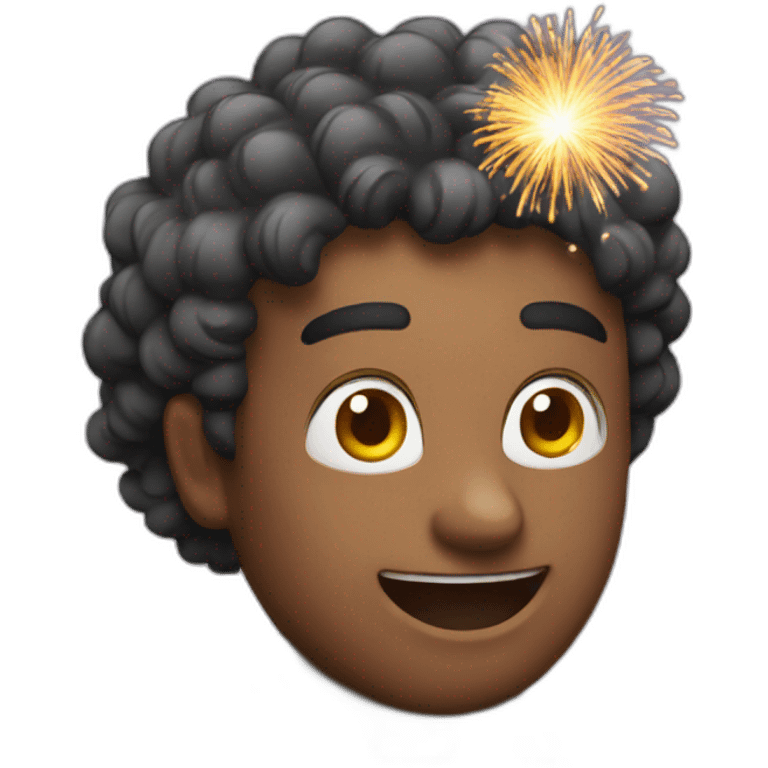 Man with lighter and fireworks emoji