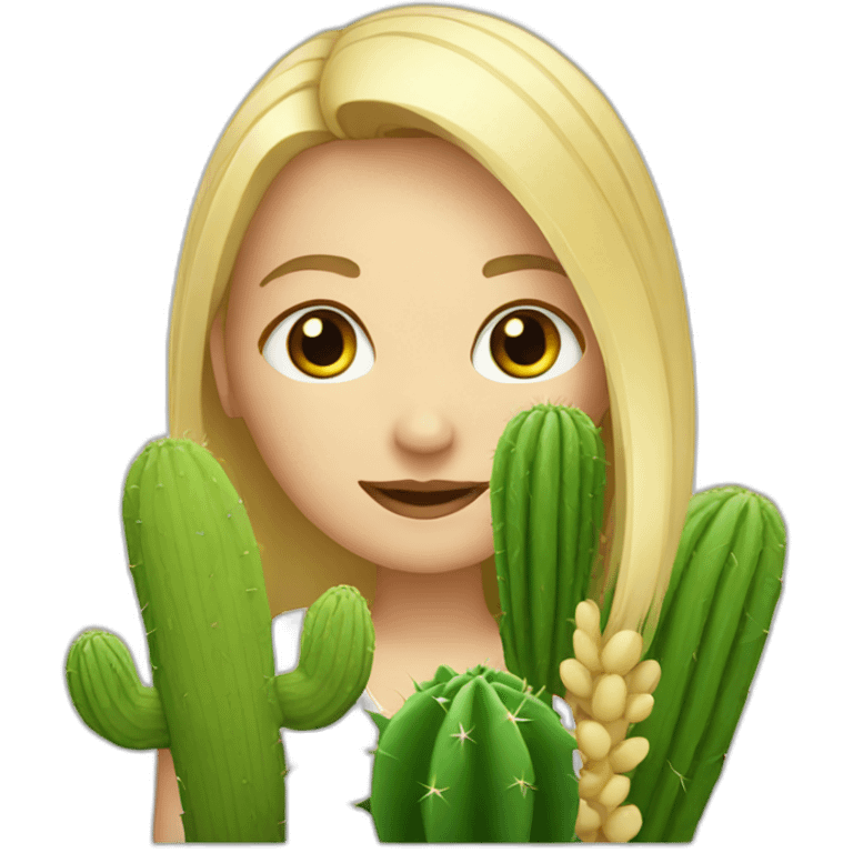 blonde with cactus emoji