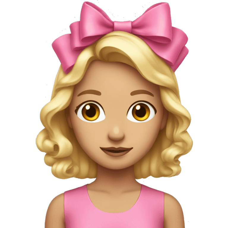 Pink bow on blonde girl emoji