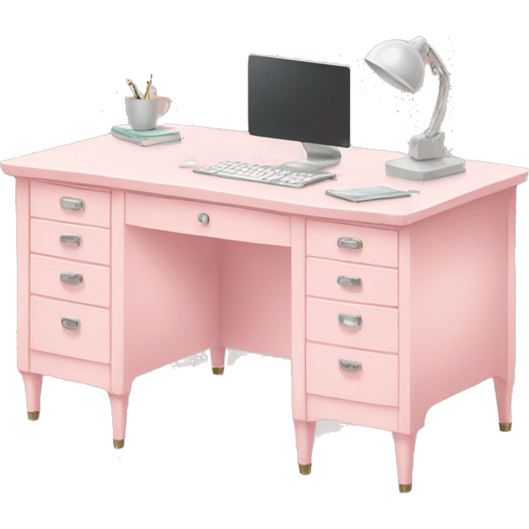 pastel pink desk emoji