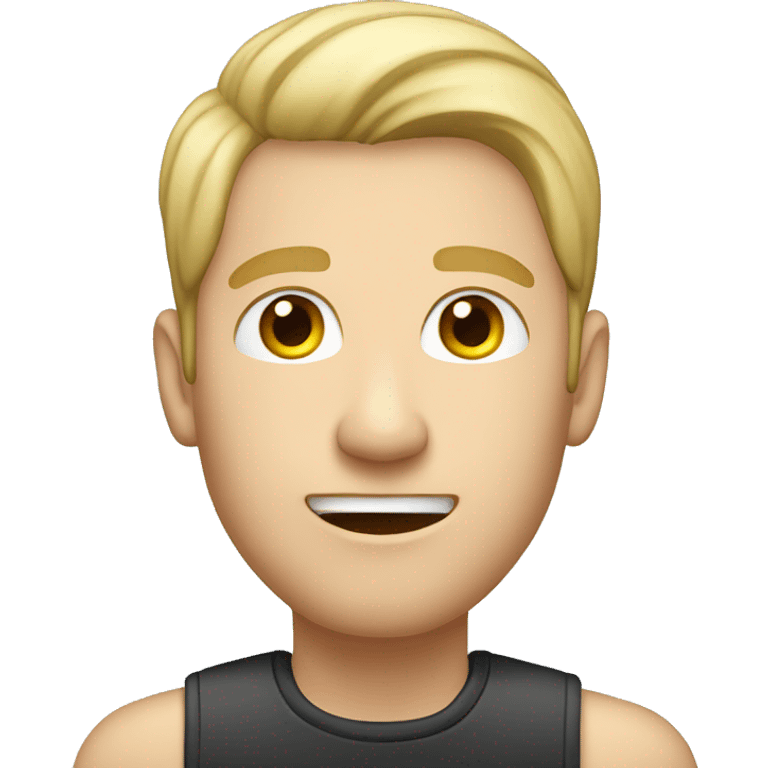 male portrait with blond hair and hearing aid in his ear emoji