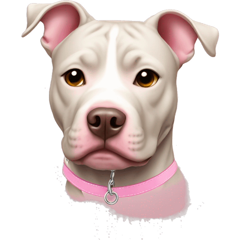 Pit bull with Light pink collar emoji