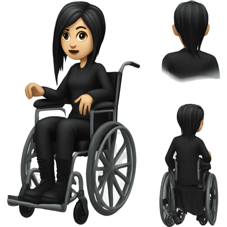 goth wheelchair user emoji