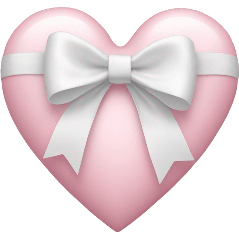 Pastel pink heart with white bow emoji