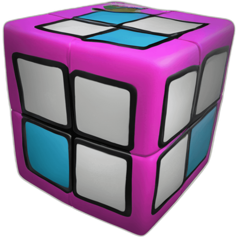 rubik's cube in the sytle of guitar hero emoji