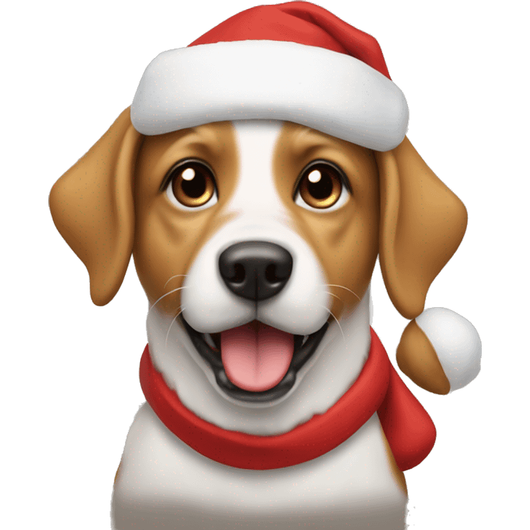 dog with santa hat emoji