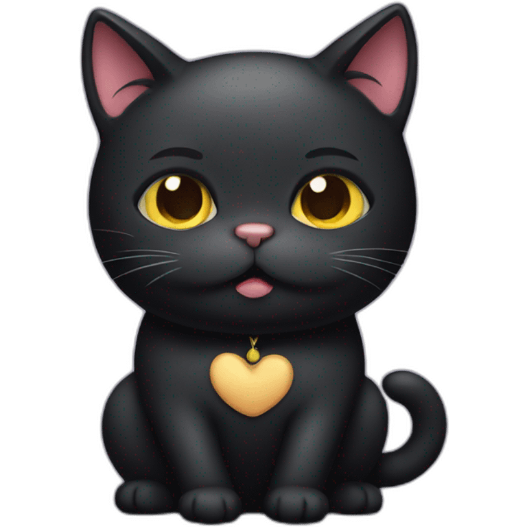 fat black cat emoji