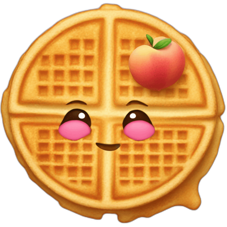 Waffle, peach emoji