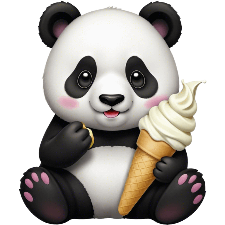 Panda eating ice cream emoji