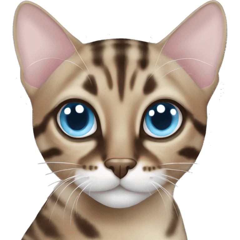 Mink bengal cat with light Blue eyes emoji