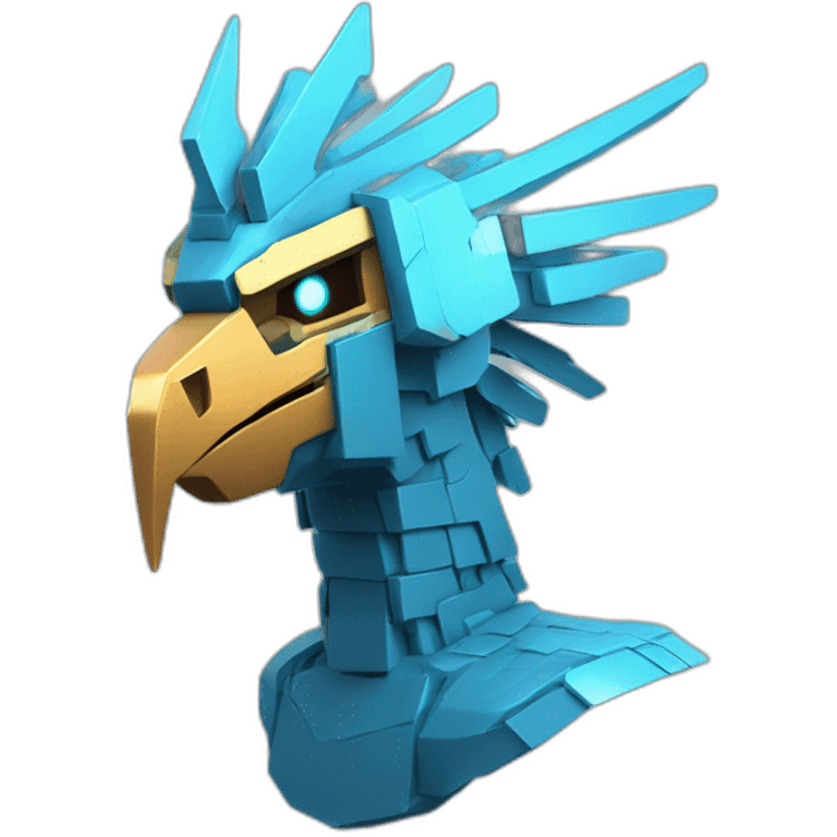 Minecraft Articuno Cyberpunk Head emoji