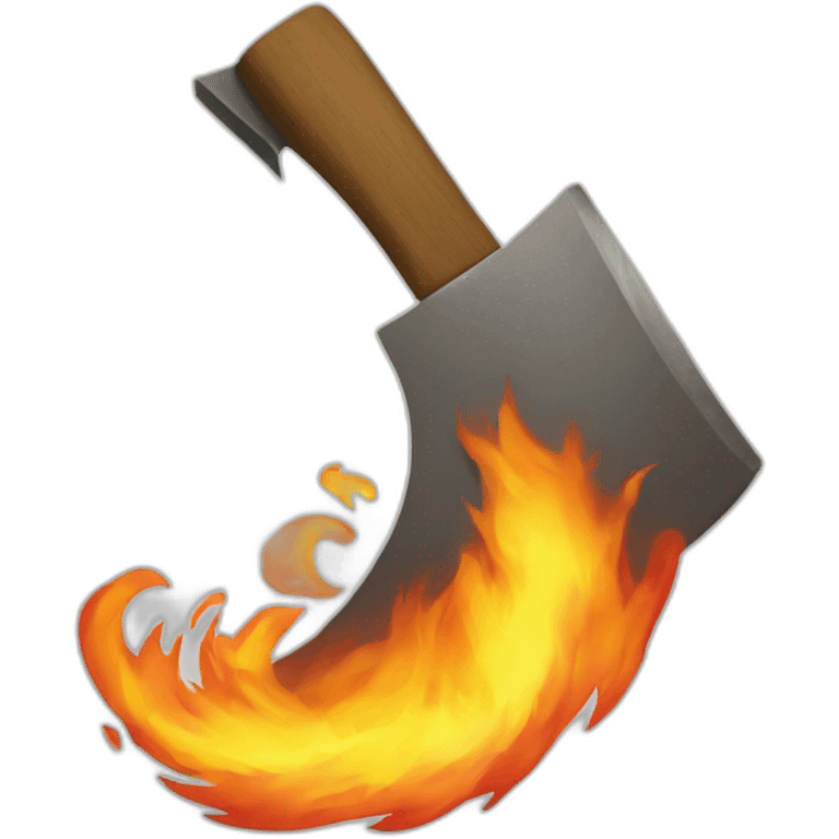 Axe on fire on blade  emoji